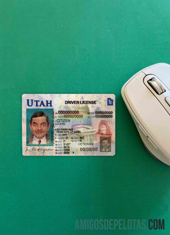 EUA Utah DL fotovisual frontal baixar para verificação